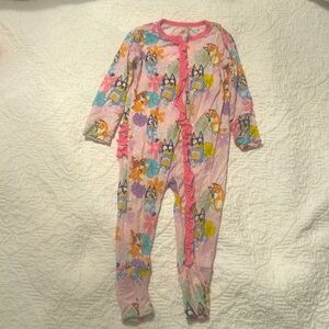 9-12 month Bluey and Bingo Floral Zippy with Ruffle Butt